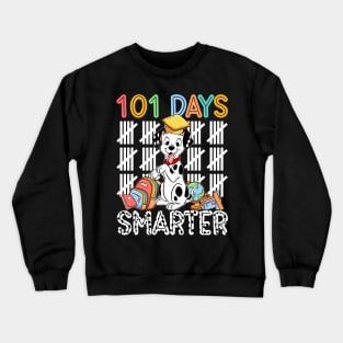 101 Days Of School Dalmatian Dog 100 Days Smarter Teacher Crewneck Sweatshirt